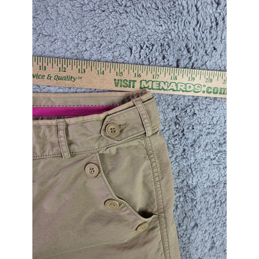 American Eagle Pants Size 12 Khaki Wide Leg Button Detail Preppy Y2K 90s Sailor - Picture 7 of 12